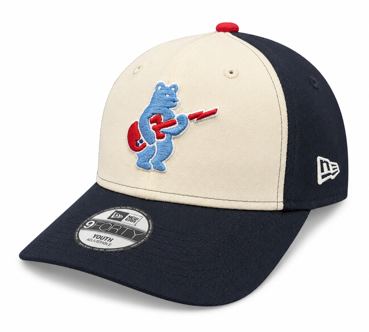 Youth Chicago Cubs Alternate 2 Guitar Bear 9FORTY Adjustable Chrome/Navy Blue Cap By New Era product image 1, provided for
