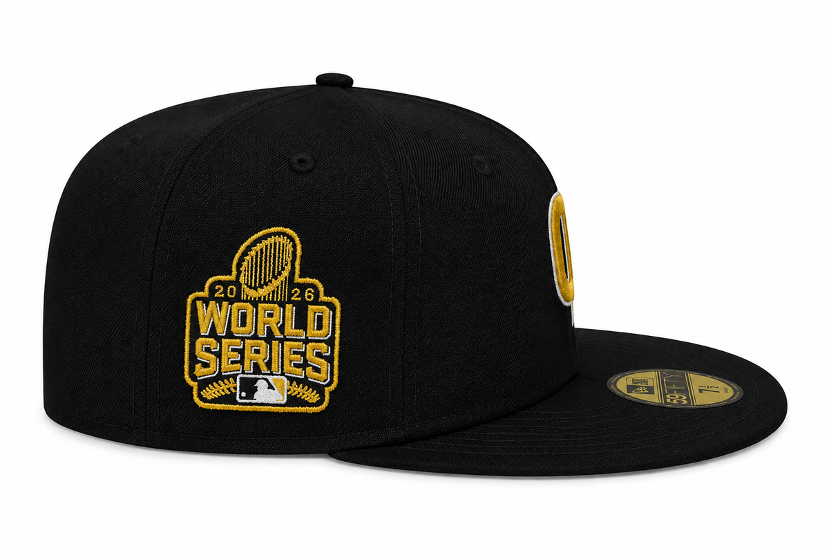 Chicago Cubs New Era Day Black/Gold 59FIFTY Fitted Hat product image 4, provided for visual reference and product detail