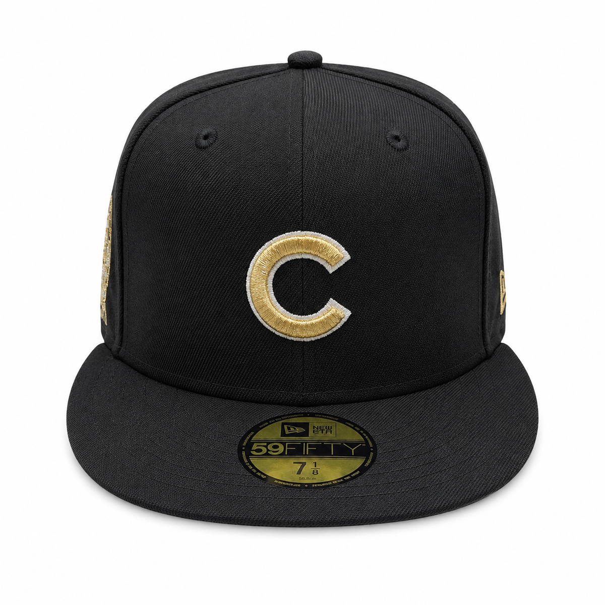Chicago Cubs New Era Day Black/Gold 59FIFTY Fitted Hat product image 2, provided for visual reference and product detail