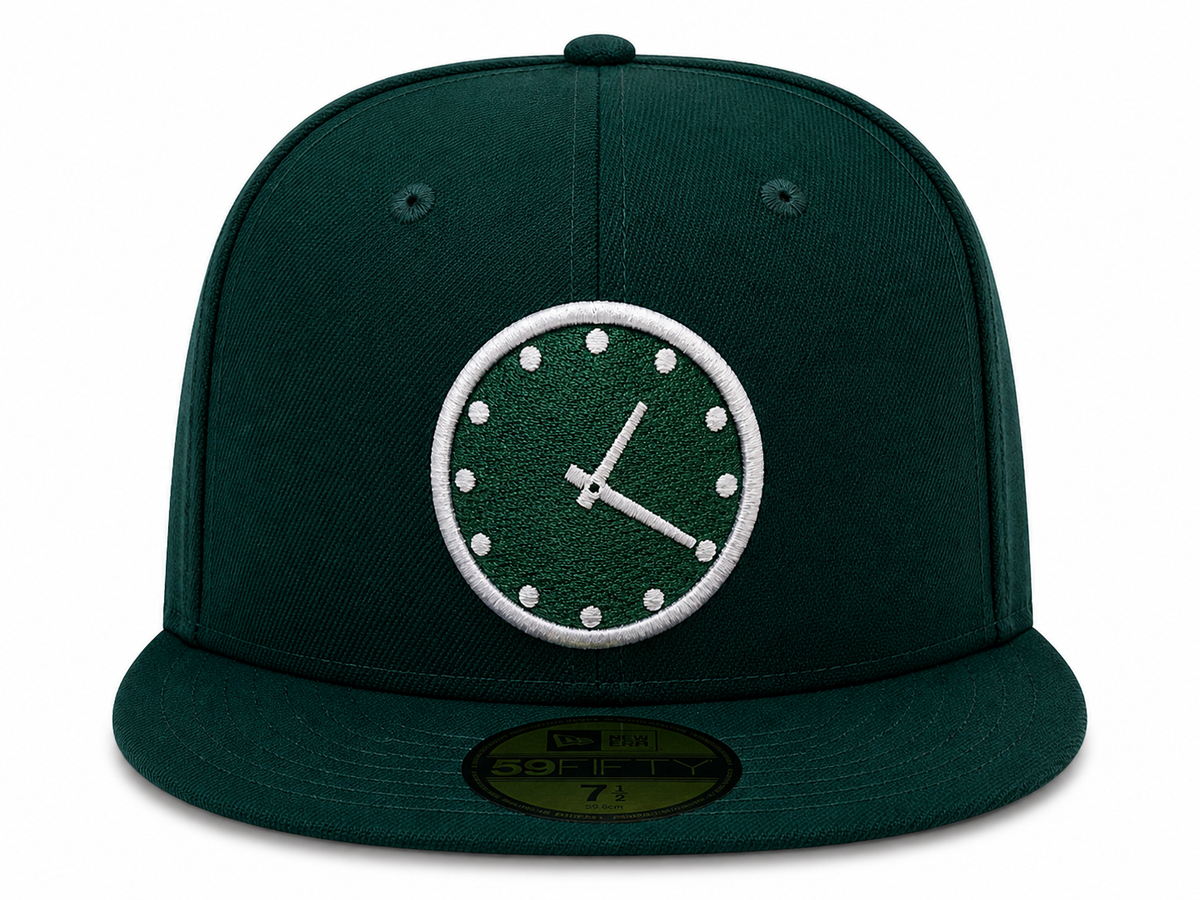 Chicago Cubs New Era 1:20 Clock Forest Green 59FIFTY Fitted Hat product image 2, provided for visual reference and product