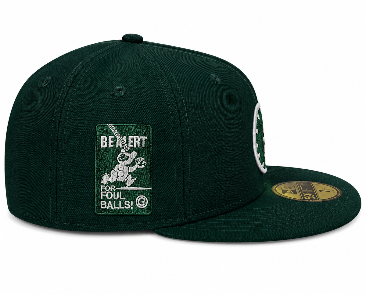 Chicago Cubs New Era 1:20 Clock Forest Green 59FIFTY Fitted Hat product image 4, provided for visual reference and product