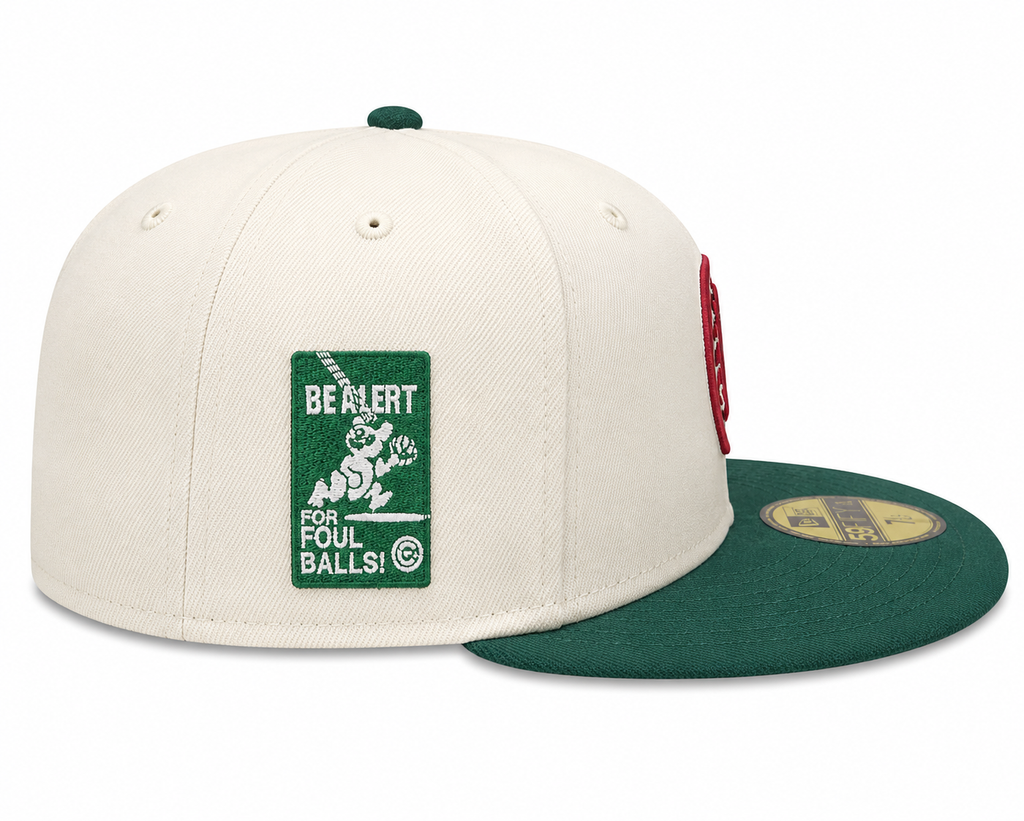 Chicago Cubs New Era Bricks And Ivy Chrome/Forest Green 59FIFTY Fitted Hat product image 4, provided for visual reference