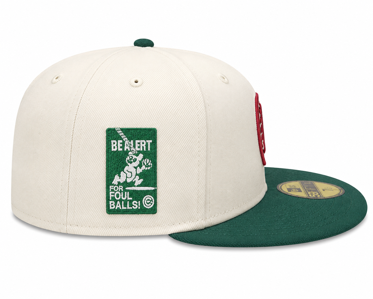 Chicago Cubs New Era Bricks And Ivy Chrome/Forest Green 59FIFTY Fitted Hat product image 4, provided for visual reference