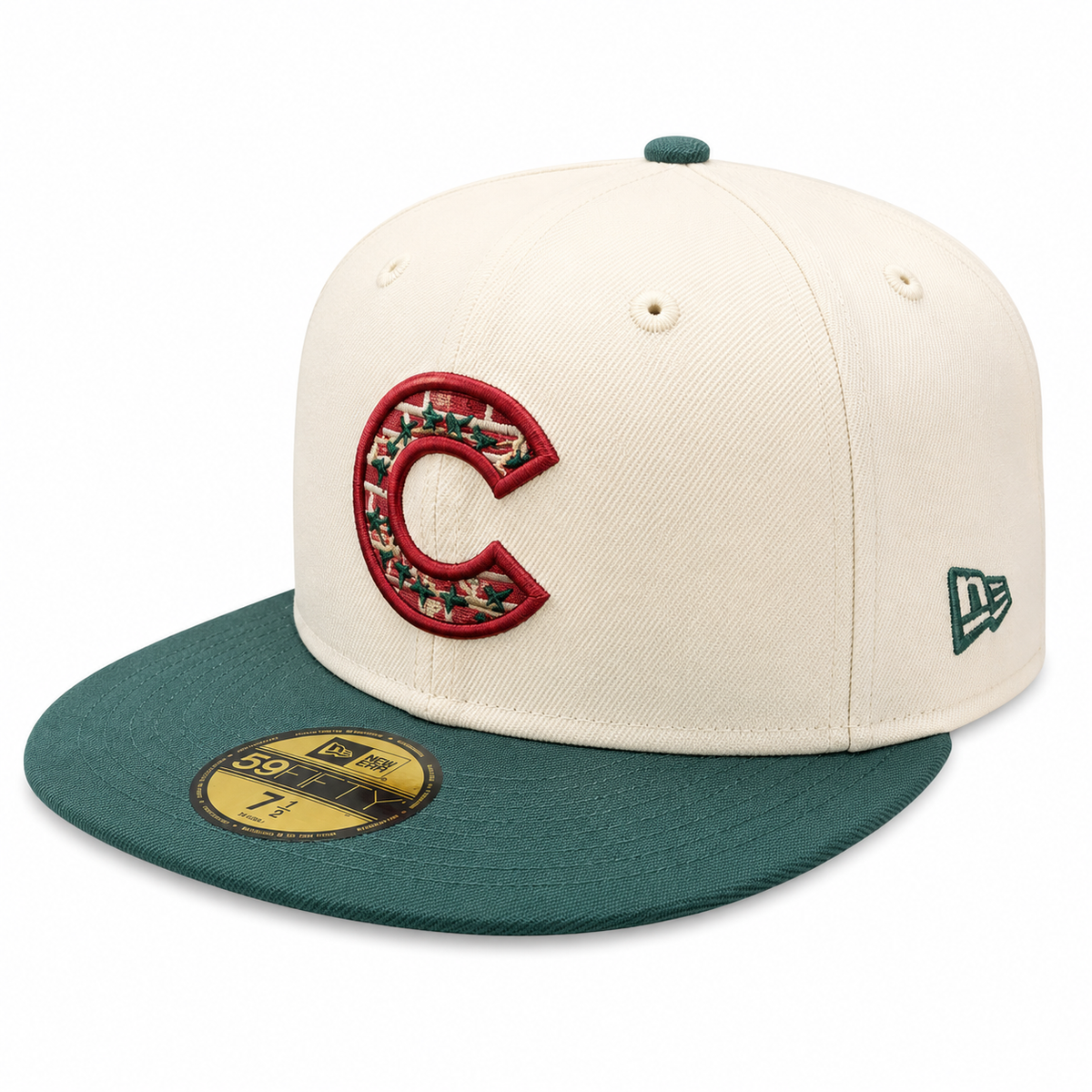 Chicago Cubs New Era Bricks And Ivy Chrome/Forest Green 59FIFTY Fitted Hat product image 3, provided for visual reference