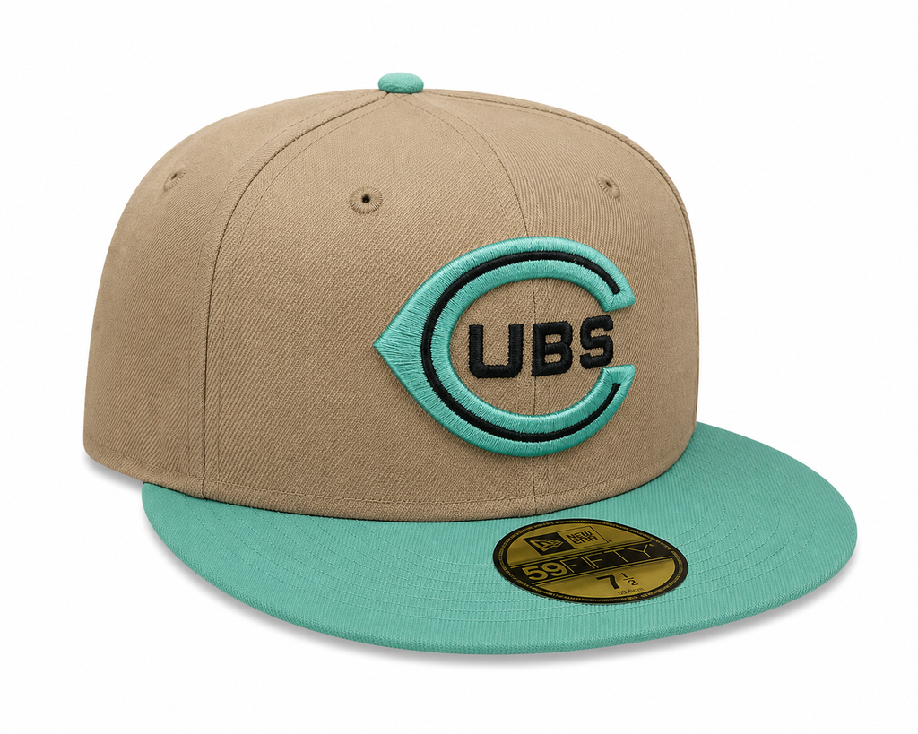 Chicago Cubs New Era 2 Tone Camel/Mint Rustic Winter 59FIFTY Fitted Hat product image 3, provided for visual reference and