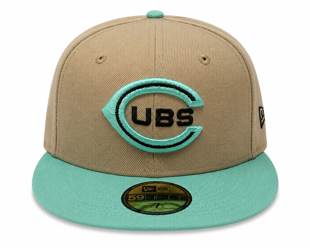 Chicago Cubs New Era 2 Tone Camel/Mint Rustic Winter 59FIFTY Fitted Hat product image 2, provided for visual reference and