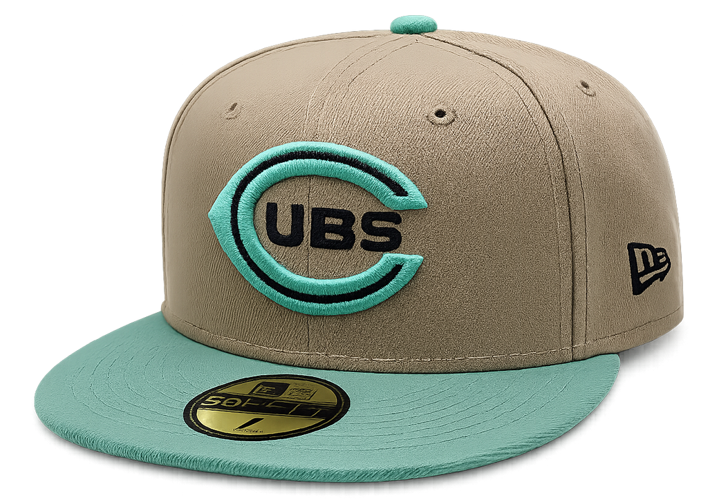 Chicago Cubs New Era 2 Tone Camel/Mint Rustic Winter 59FIFTY Fitted Hat product image 1, provided for visual reference and