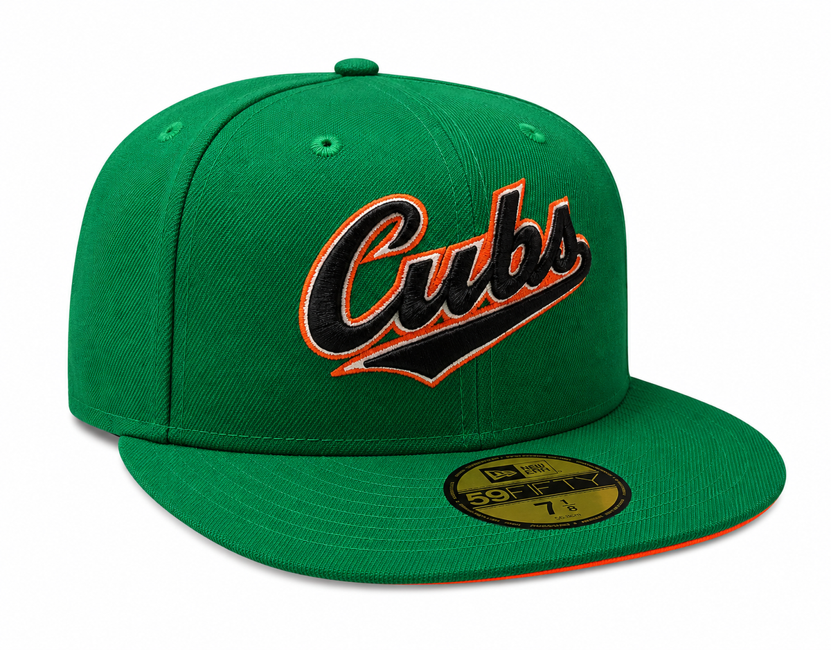 Chicago Cubs New Era Kelly Green/ Orange 59FIFTY Lucky Fitted Hat product image 3, provided for visual reference and product