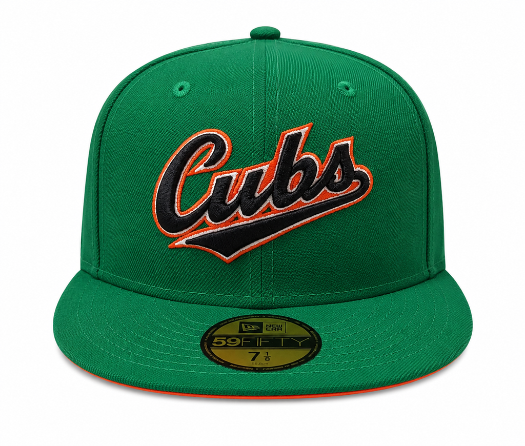 Chicago Cubs New Era Kelly Green/ Orange 59FIFTY Lucky Fitted Hat product image 2, provided for visual reference and product