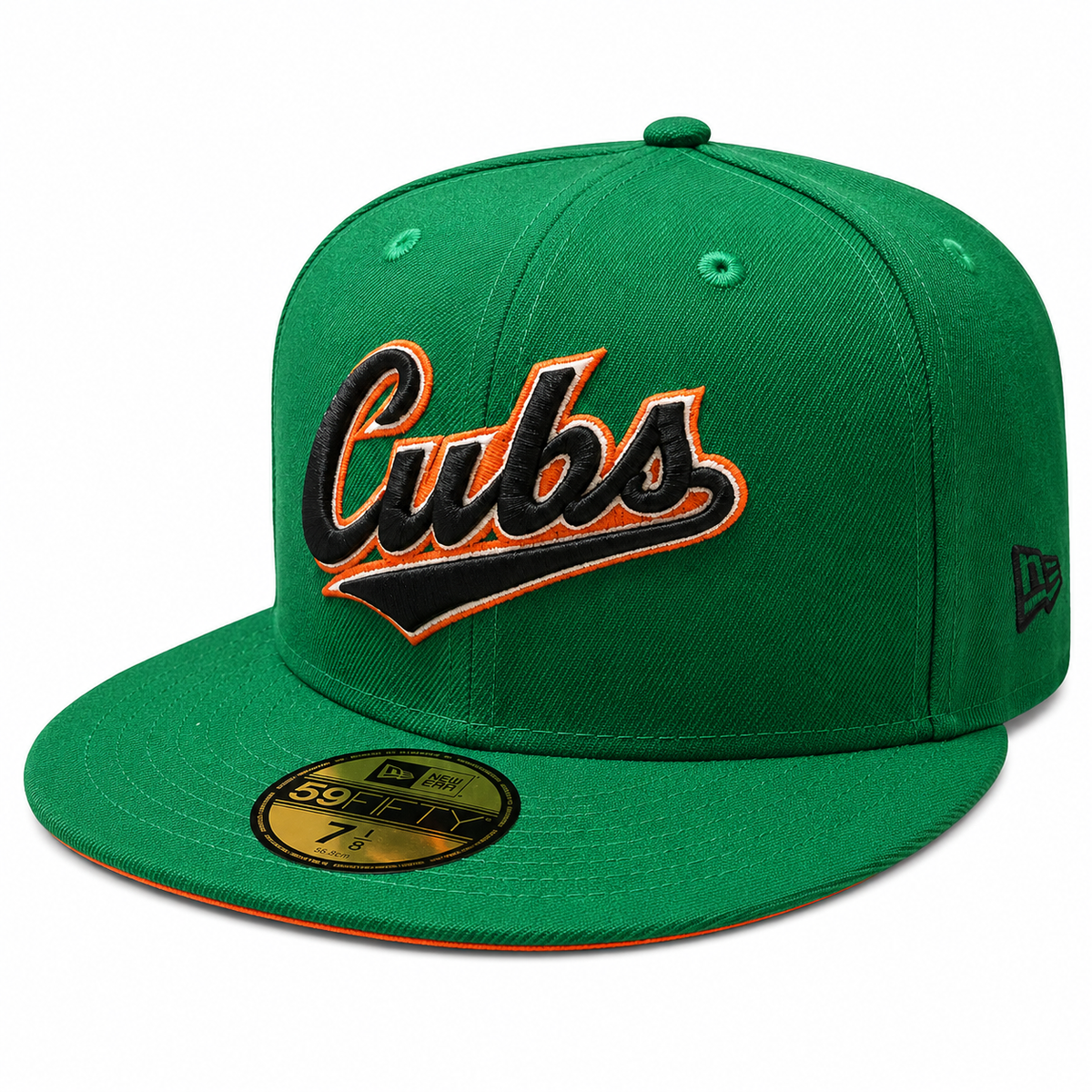 Chicago Cubs New Era Kelly Green/ Orange 59FIFTY Lucky Fitted Hat product image 1, provided for visual reference and product