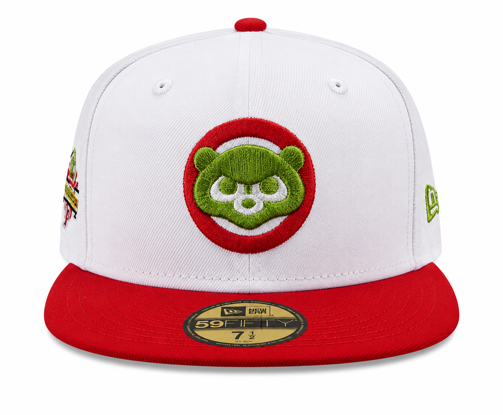 Chicago Cubs New Era 1990 All Star Game Pizza Pack White/Scarlet/Lime 59FIFTY Fitted Hat product image 2, provided for
