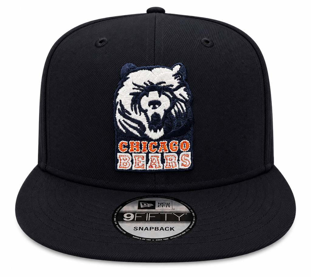 Chicago Bears New Era Gridiron Classics 1990 Navy 9FIFTY Adjustable Snapback Hat product image 2, provided for visual