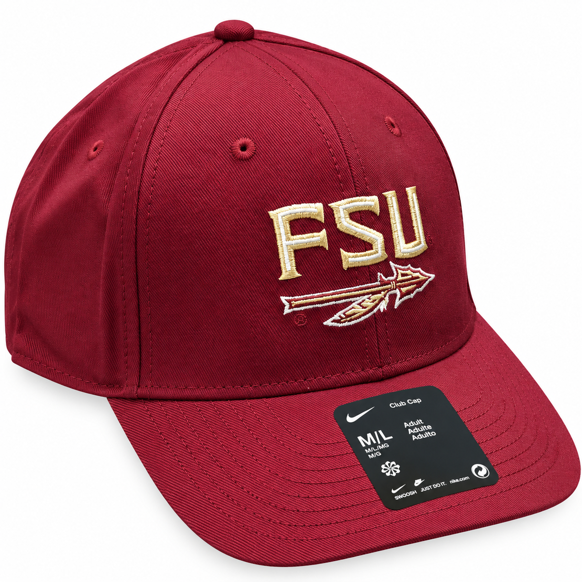 Florida State Seminoles Nike Crimson Adjustable Club Hat product image 3, provided for visual reference and product detail
