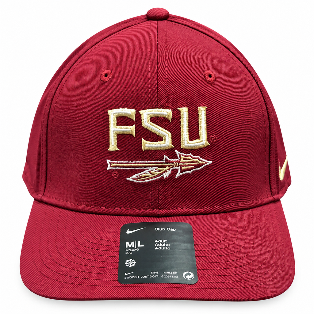 Florida State Seminoles Nike Crimson Adjustable Club Hat product image 2, provided for visual reference and product detail