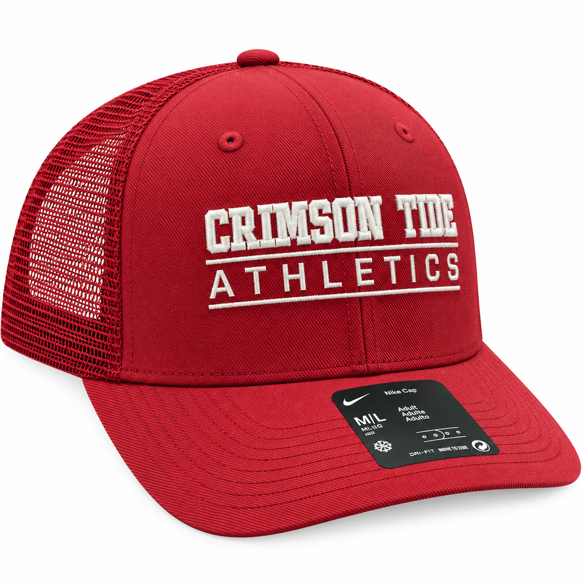 Alabama Crimson Tide Nike Rise Crimson Trucker Adjustable Hat product image 1, provided for visual reference and product