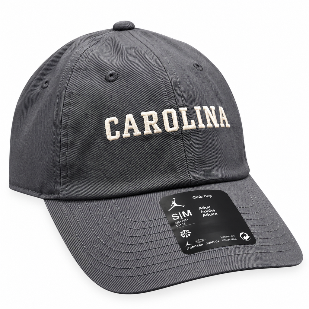 North Carolina Tar Heels Nike Club Anthracite Unstructured Adjustable Hat product image 3, provided for visual reference and