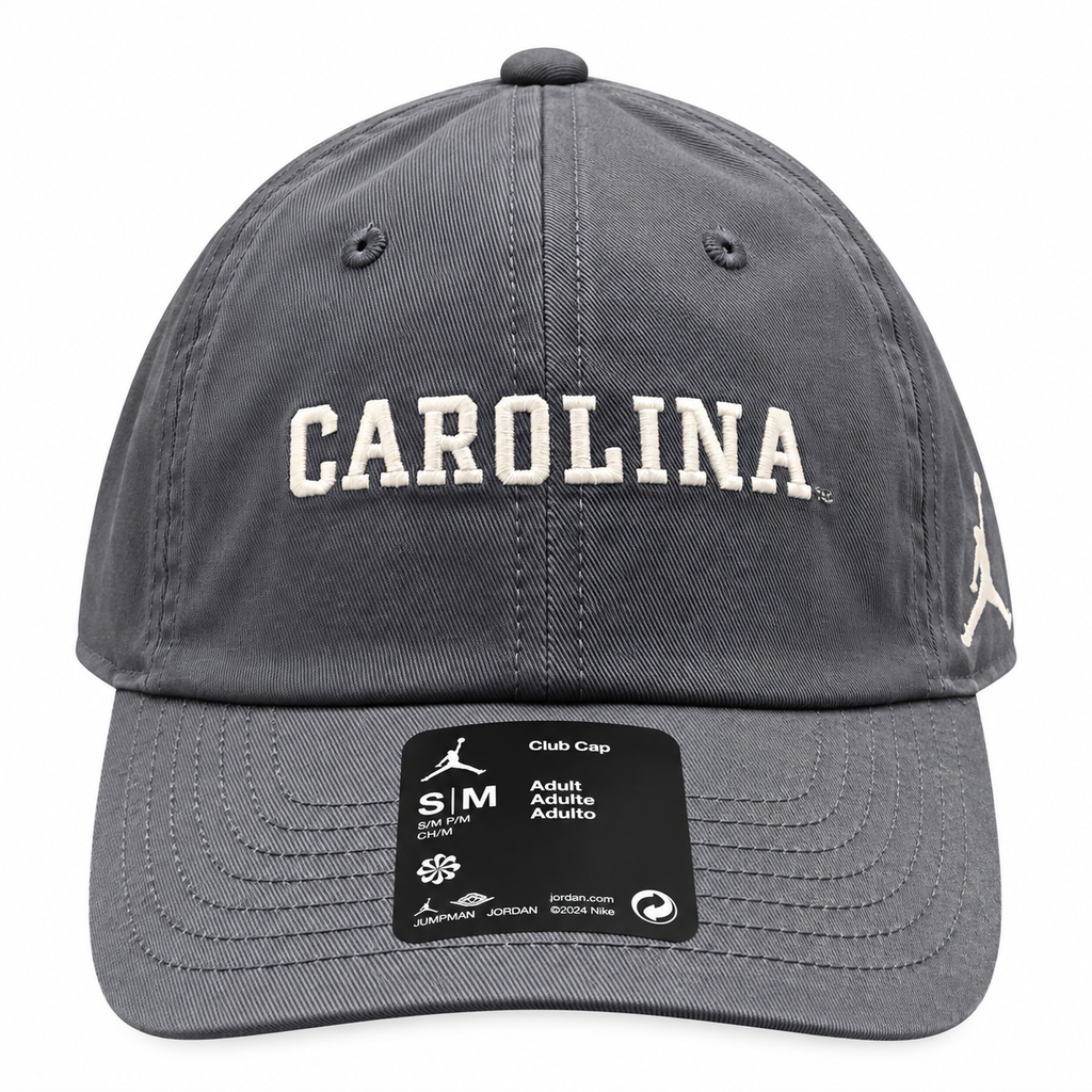 North Carolina Tar Heels Nike Club Anthracite Unstructured Adjustable Hat product image 2, provided for visual reference and