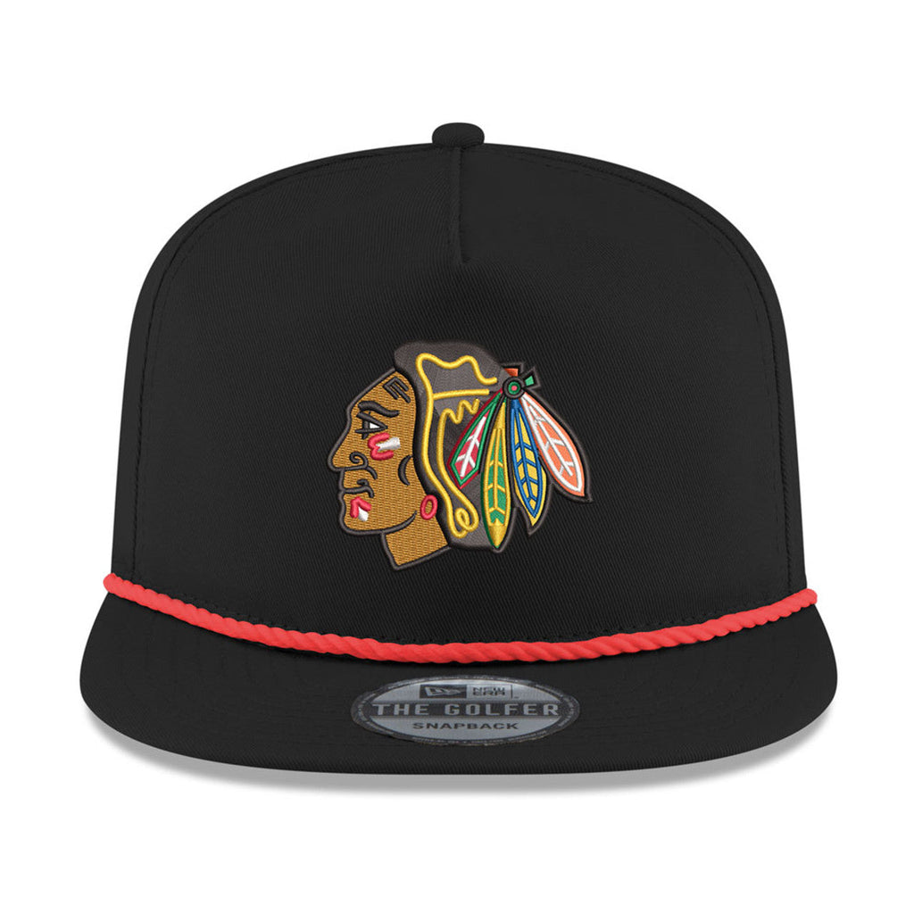 Chicago Blackhawks New Era Black 2025 Winter Classic Golfer Adjustable Hat for Men product image 2, provided for visual
