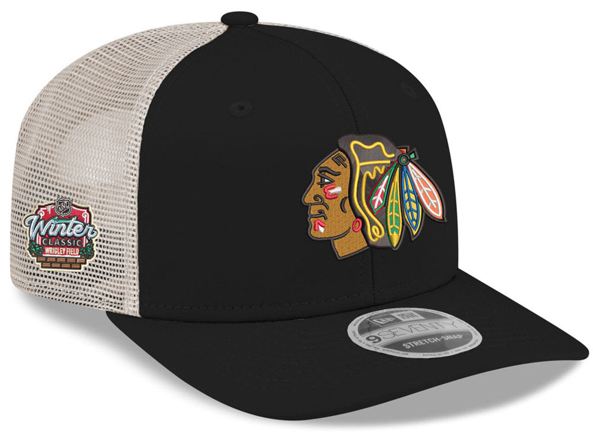 Chicago Blackhawks New Era Black/Stone 2025 Winter Classic 9SEVENTY Trucker Hat for Men product image 1, provided for visual
