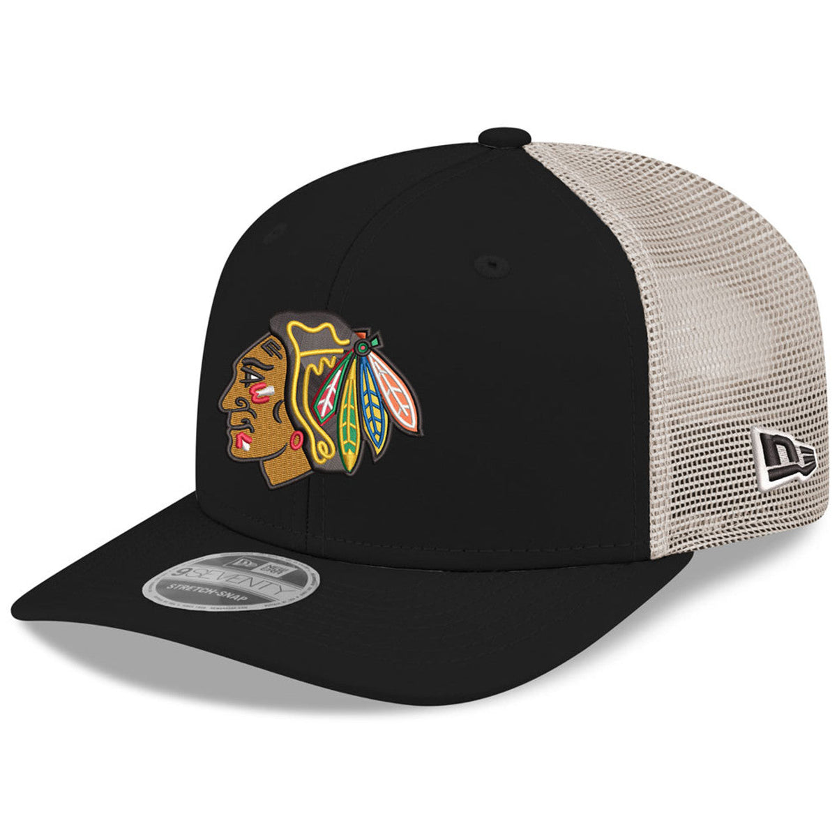 Chicago Blackhawks New Era Black/Stone 2025 Winter Classic 9SEVENTY Trucker Hat for Men product image 3, provided for visual
