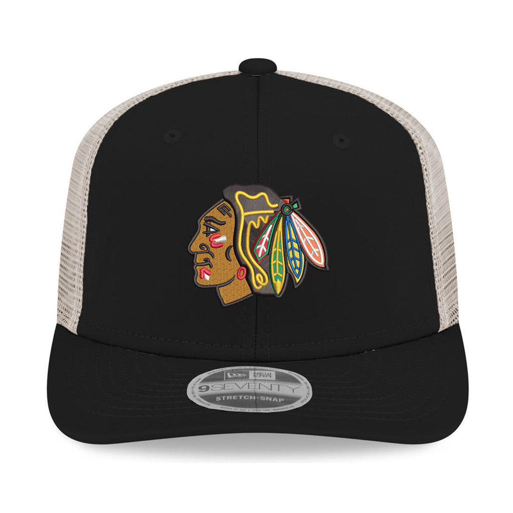 Chicago Blackhawks New Era Black/Stone 2025 Winter Classic 9SEVENTY Trucker Hat for Men product image 2, provided for visual