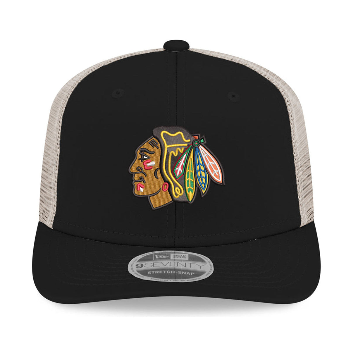Chicago Blackhawks New Era Black/Stone 2025 Winter Classic 9SEVENTY Trucker Hat for Men product image 2, provided for visual