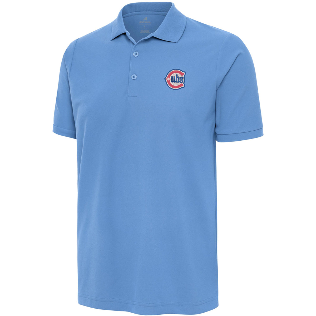 Chicago Cubs Valor Blue 2nd Alternate Antigua Tribute Polo for Men product image 1, provided for visual reference and