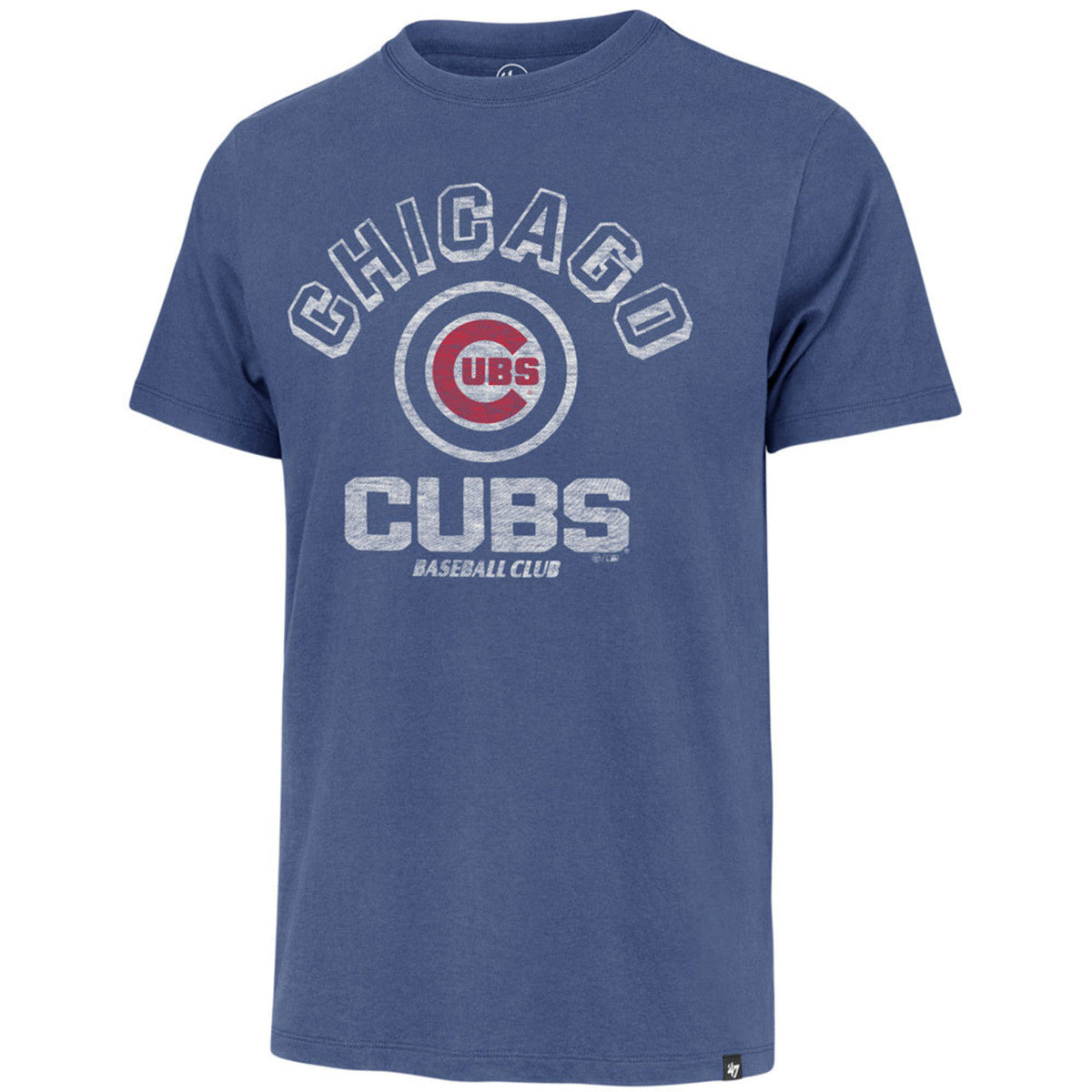 47 Mens Chicago Cubs Royal Retrograde Franklin T-Shirt product image 1, provided for visual reference and product detail
