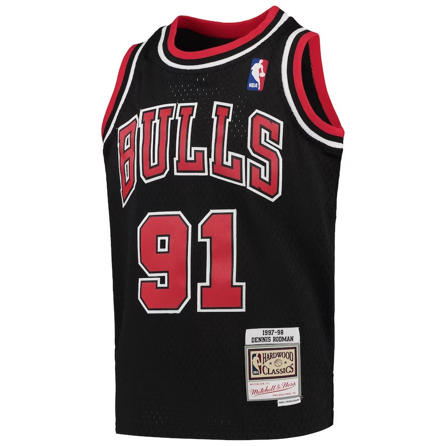 Chicago Bulls Youth Mitchell & Ness Dennis Rodman #91 Black product image 1