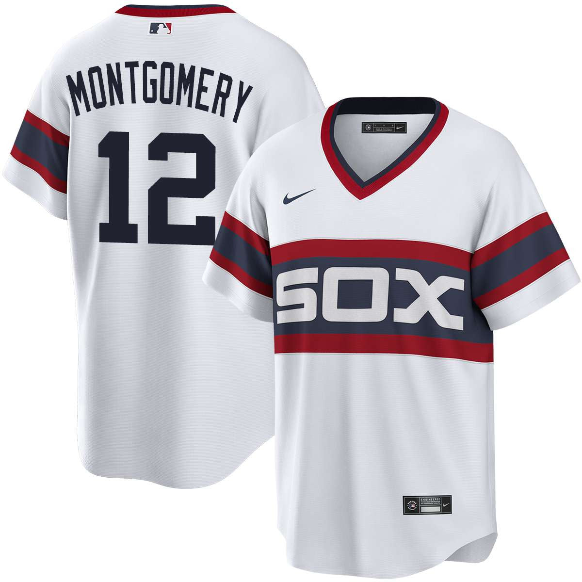 NIKE Men Colson Montgomery Chicago White Sox Alternate White Premium Twill Replica Jersey product image 1, provided for