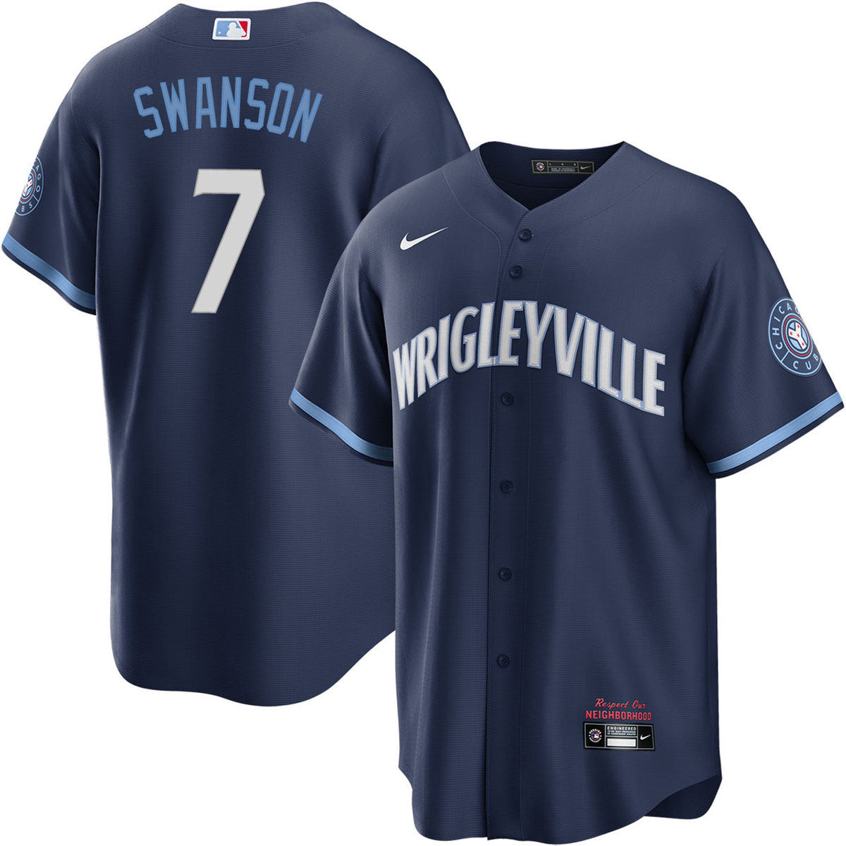 Dansby Swanson Chicago Cubs Nike Navy City Connect Premium Replica Player Jersey for Men product image 1, provided for