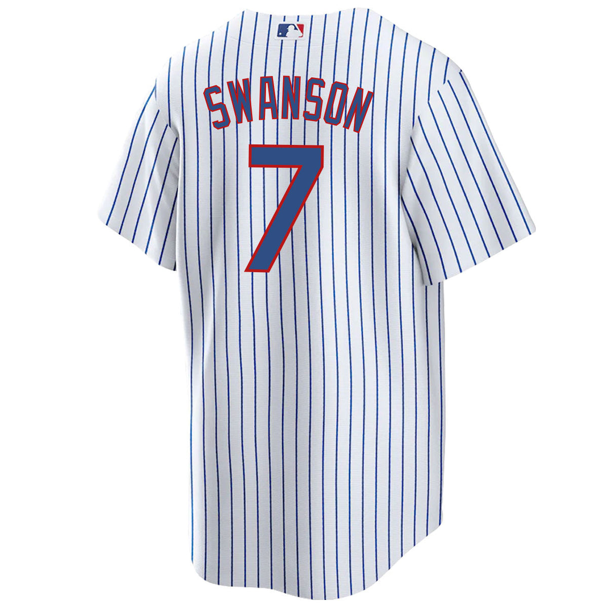 NIKE Men Dansby Swanson Chicago Cubs White Home Premium Stitch Replica Jersey product image 2, provided for visual reference
