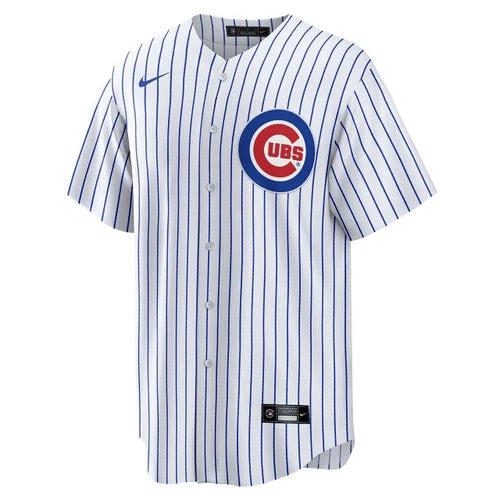 NIKE Men Dansby Swanson Chicago Cubs White Home Premium Stitch Replica Jersey product image 3, provided for visual reference