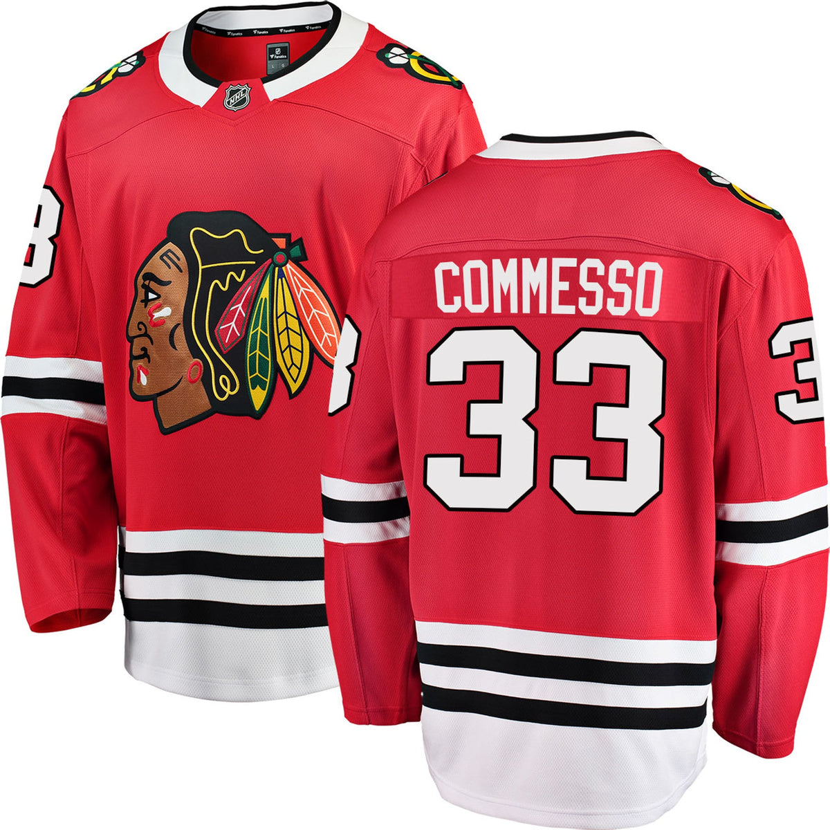 Drew Commesso Chicago Blackhawks Red Home Fanatics Breakaway Premium Replica Jersey for Men product image 1, provided for