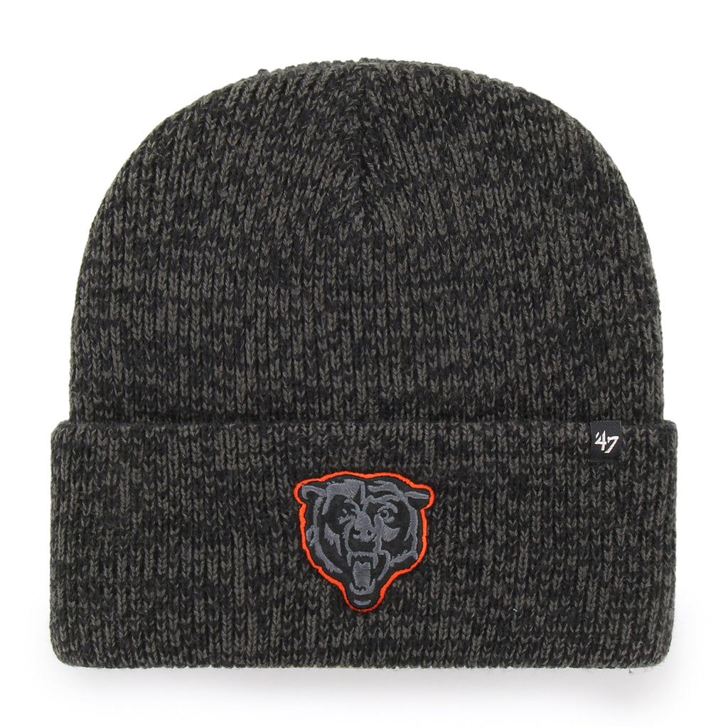 Chicago Bears 47 Brand Ace Charcoal Bearhead Cuffed Knit Hat product image 1, provided for visual reference and product