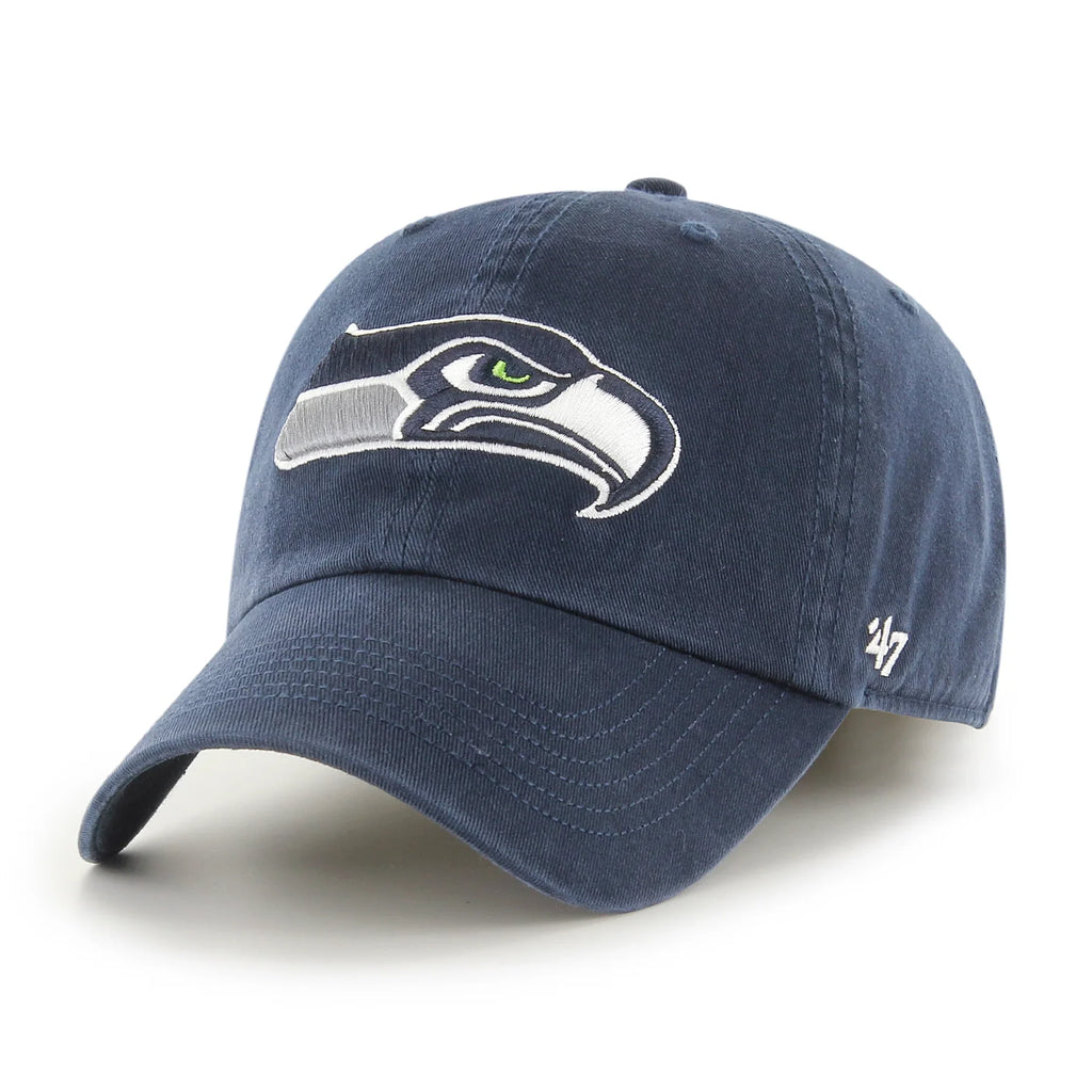 Seattle Seahawks '47 Brand Navy Franchise Fitted Hat product image 1, provided for visual reference and product detail review