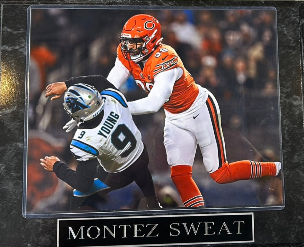 Chicago Bears Montez Sweat Photo Plaque product image 1, provided for visual reference and product detail review