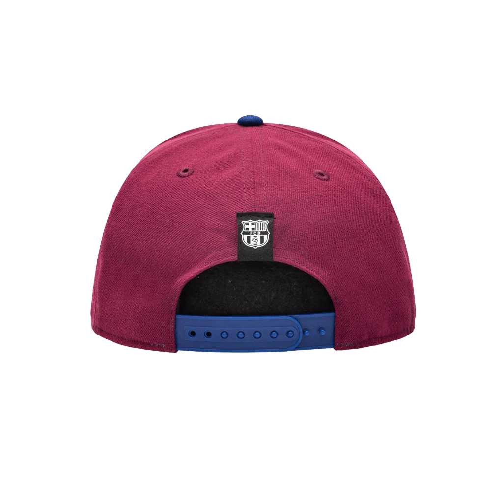 Barcelona FC Team 2 Tone Burgundy /Blue Snapback Hat product image 4, provided for visual reference and product detail review
