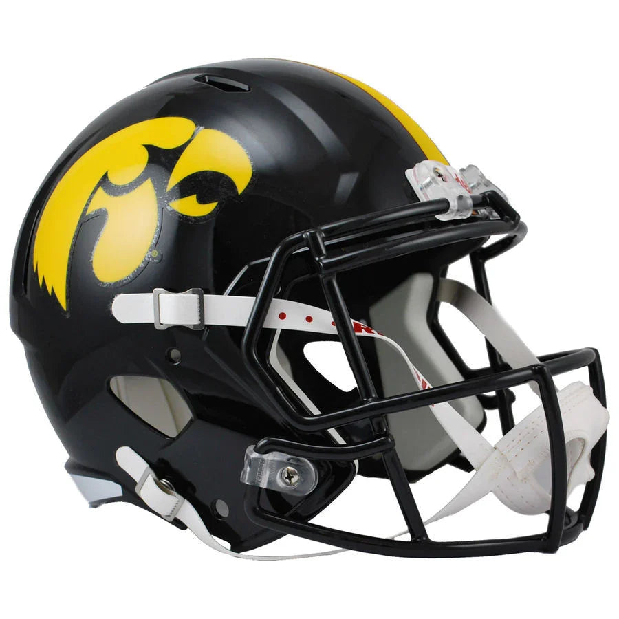 Iowa Hawkeyes Black Riddell Replica Full Size Speed Helmet product image 1, provided for visual reference and product detail