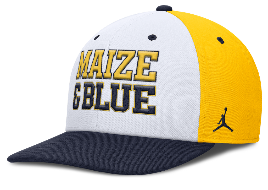 Michigan Wolverines Nike Pro Local Navy Jumpman Adjustable Snapback Hat product image 1, provided for visual reference and