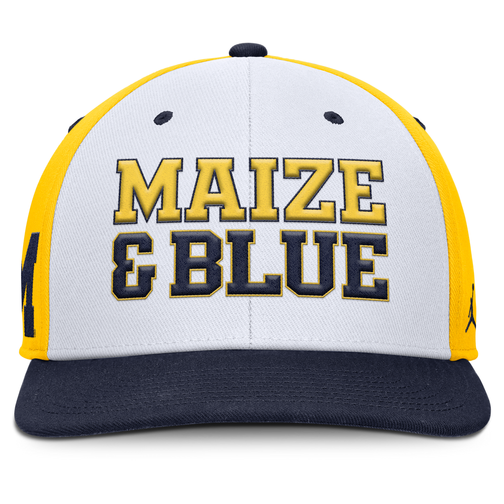 Michigan Wolverines Nike Pro Local Navy Jumpman Adjustable Snapback Hat product image 2, provided for visual reference and