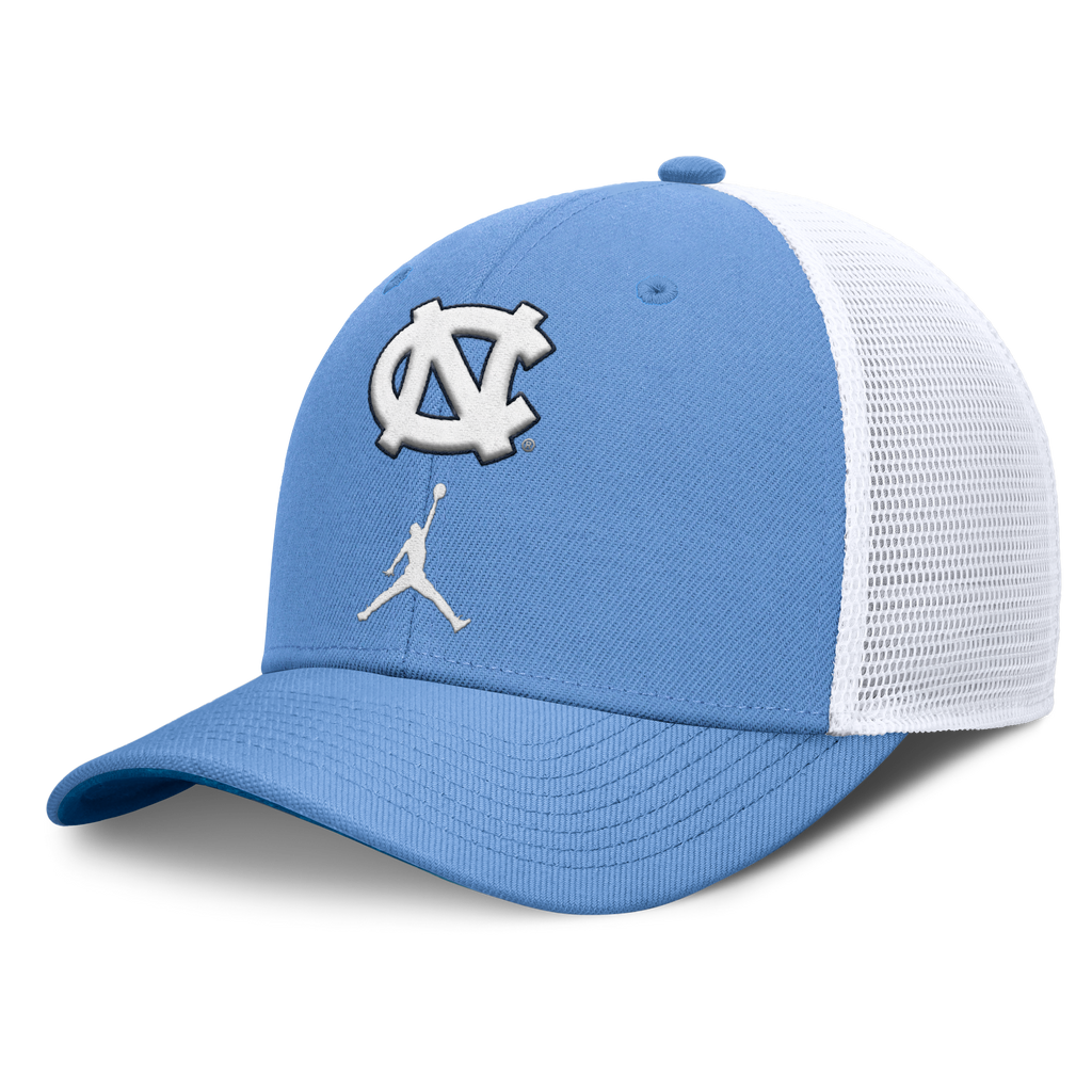 North Carolina Tar Heels Jordan Brand Rise Valor Blue Adjustable Snapback Trucker Hat product image 1, provided for visual