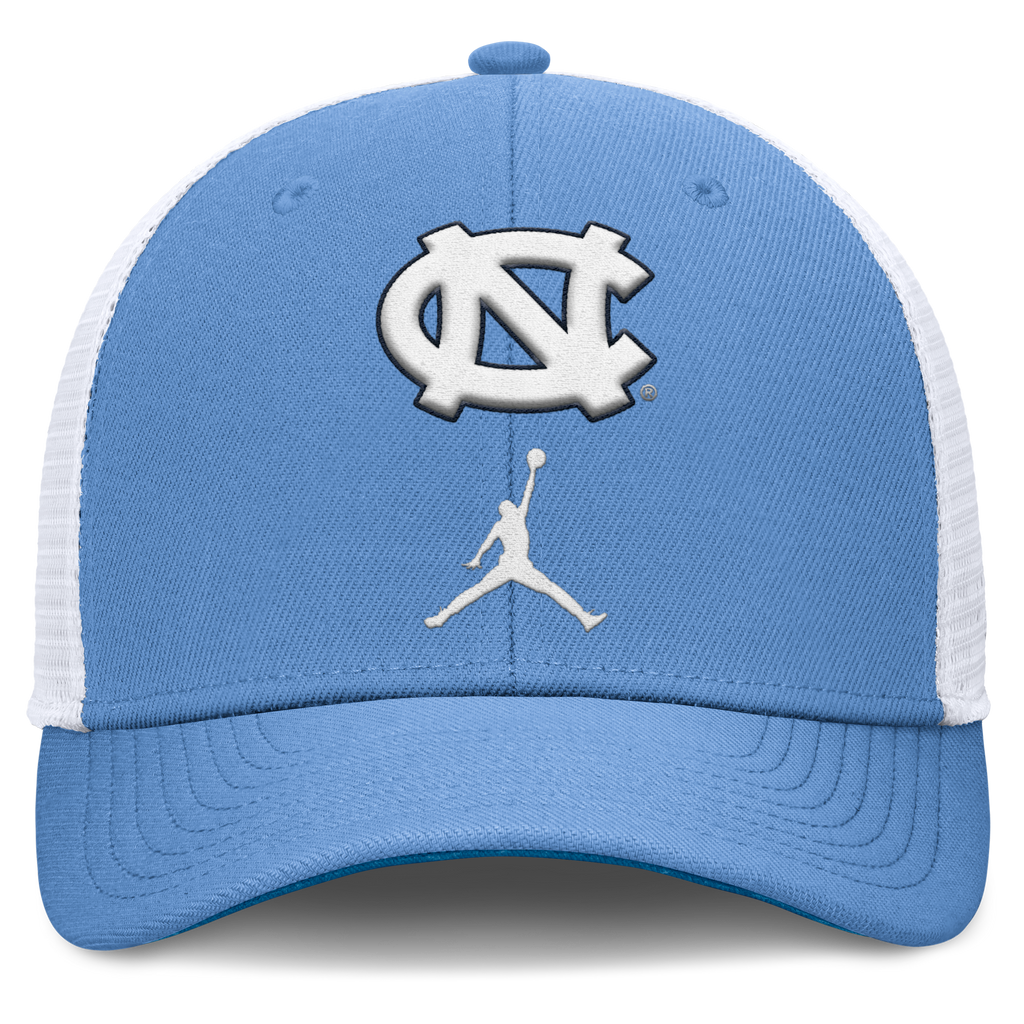North Carolina Tar Heels Jordan Brand Rise Valor Blue Adjustable Snapback Trucker Hat product image 2, provided for visual