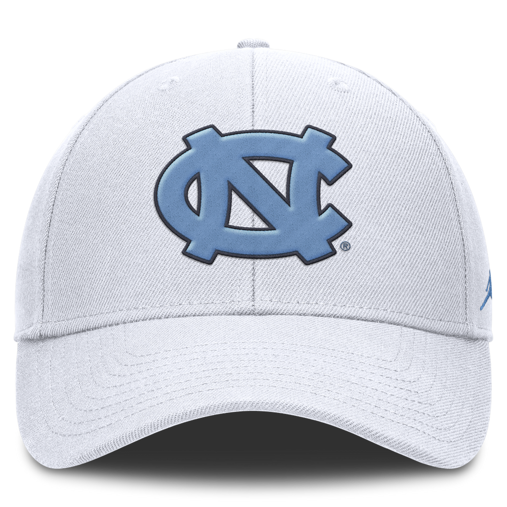 North Carolina Tar Heels Jumpman White Club Adjustable Hat product image 2, provided for visual reference and product detail