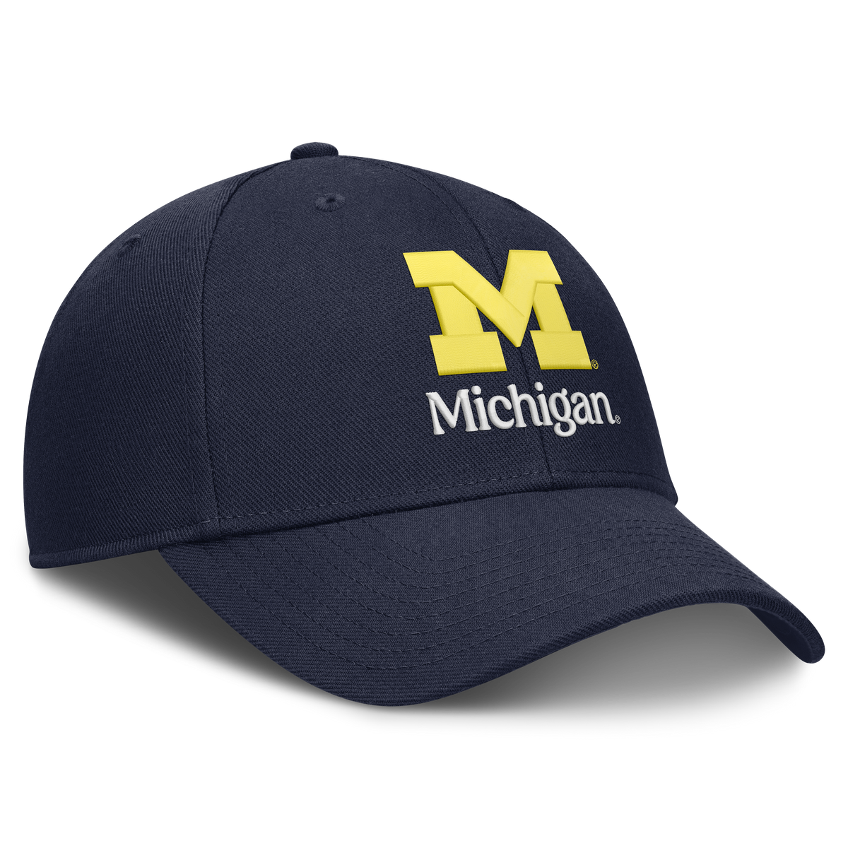 Michigan Wolverines Jordan Brand Primetime Rise Adjustable Hat - Navy product image 3, provided for visual reference and