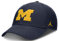 Michigan Wolverines Jumpman Navy Club Adjustable Hat product image 1, provided for visual reference and product detail review