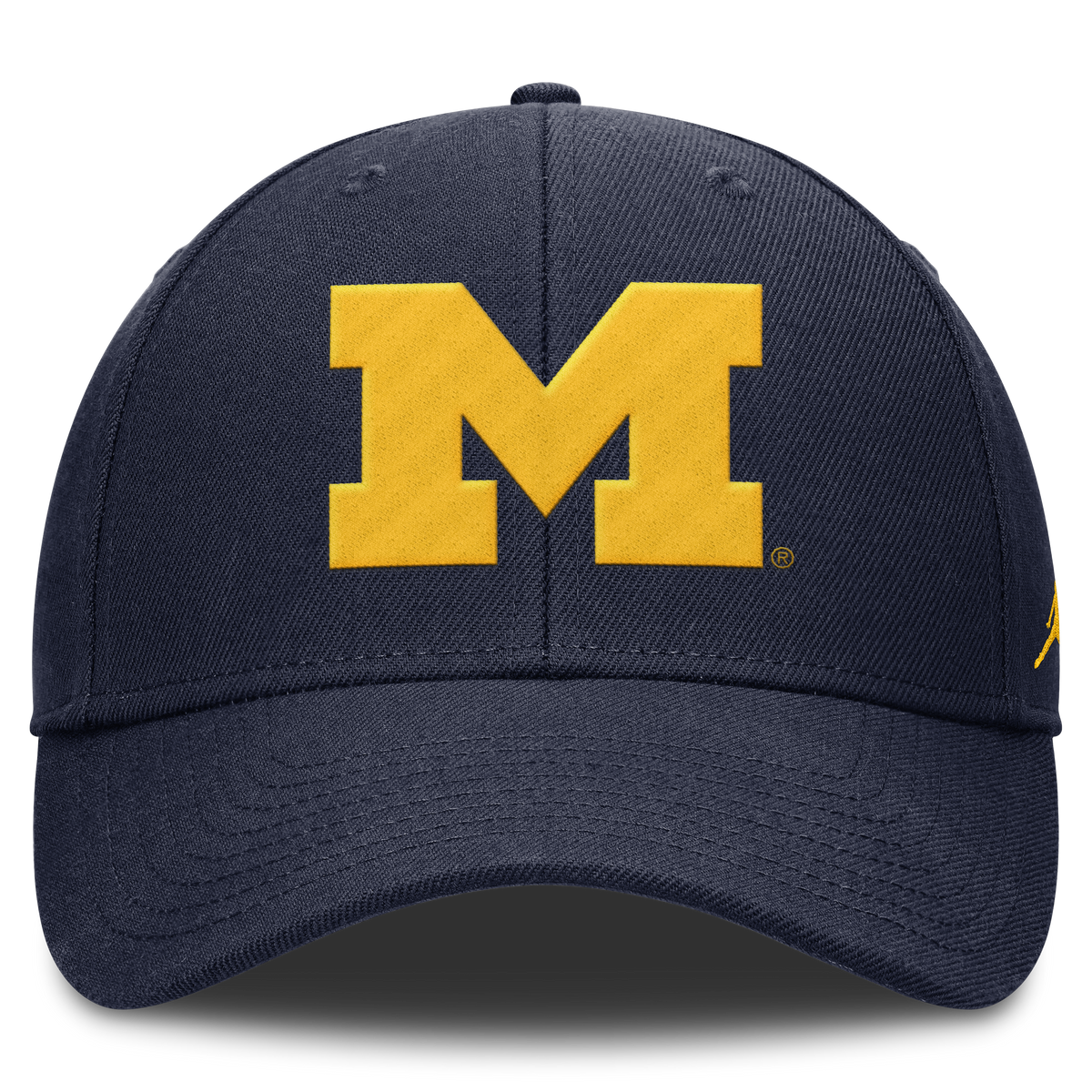 Michigan Wolverines Jumpman Navy Club Adjustable Hat product image 2, provided for visual reference and product detail review