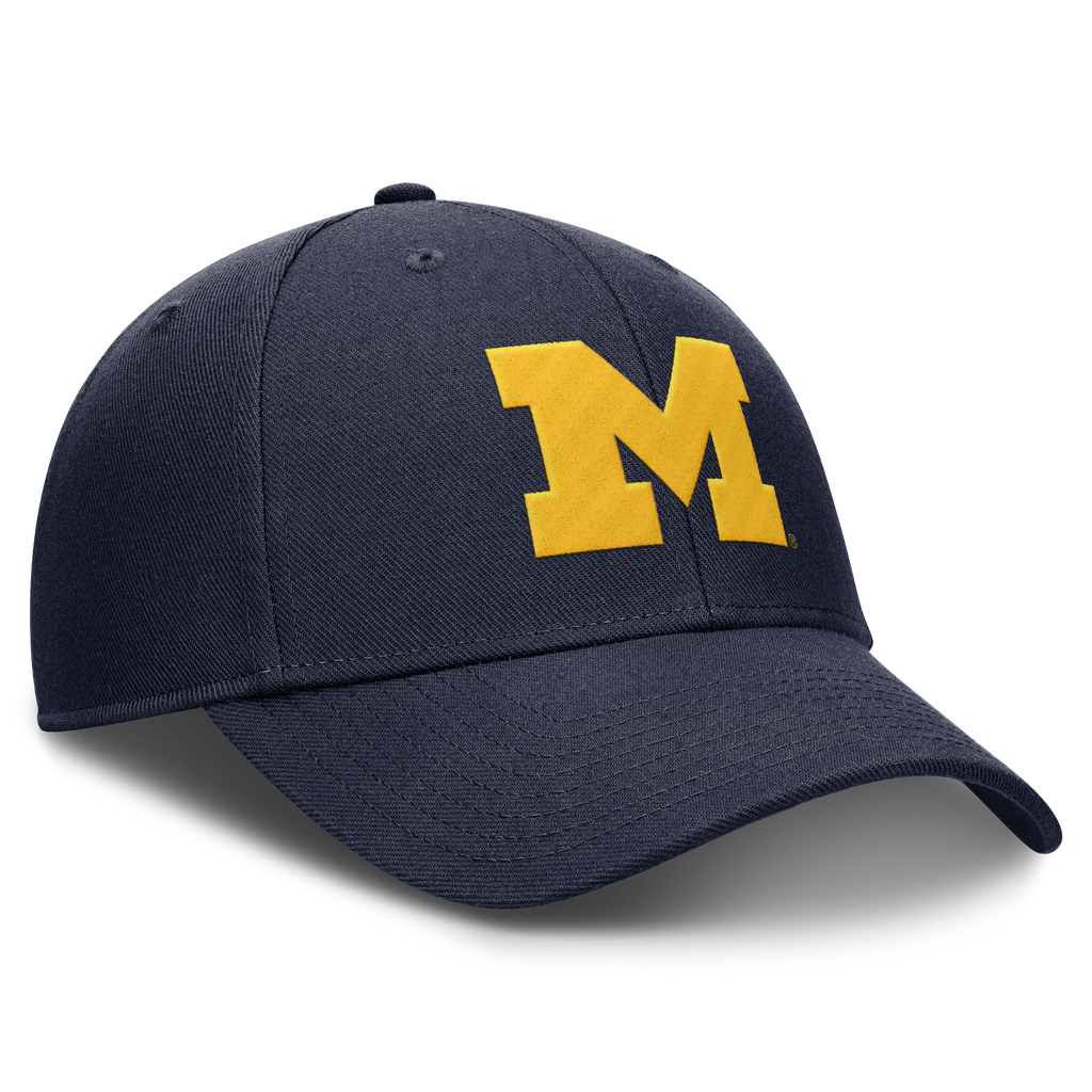 Michigan Wolverines Jumpman Navy Club Adjustable Hat product image 3, provided for visual reference and product detail review