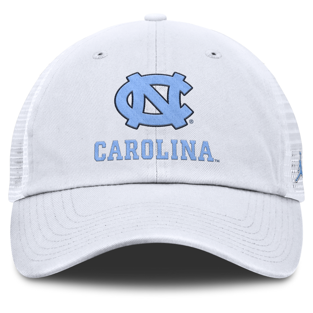 North Carolina Tar Heels Nike White Jumpman Club Unstructured Adjustable Trucker Hat product image 2, provided for visual