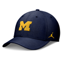 Michigan Wolverines Jordan Brand Rise Primetime Flex Hat-Navy product image 1, provided for visual reference and product
